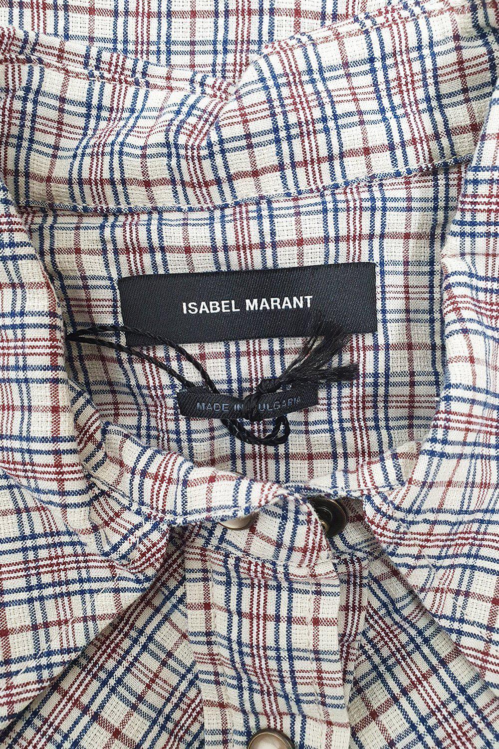 ISABEL MARANT 100% Cotton Pink Grey Checked Cowgirl Style Shirt (38)-Isabel Marant-The Freperie
