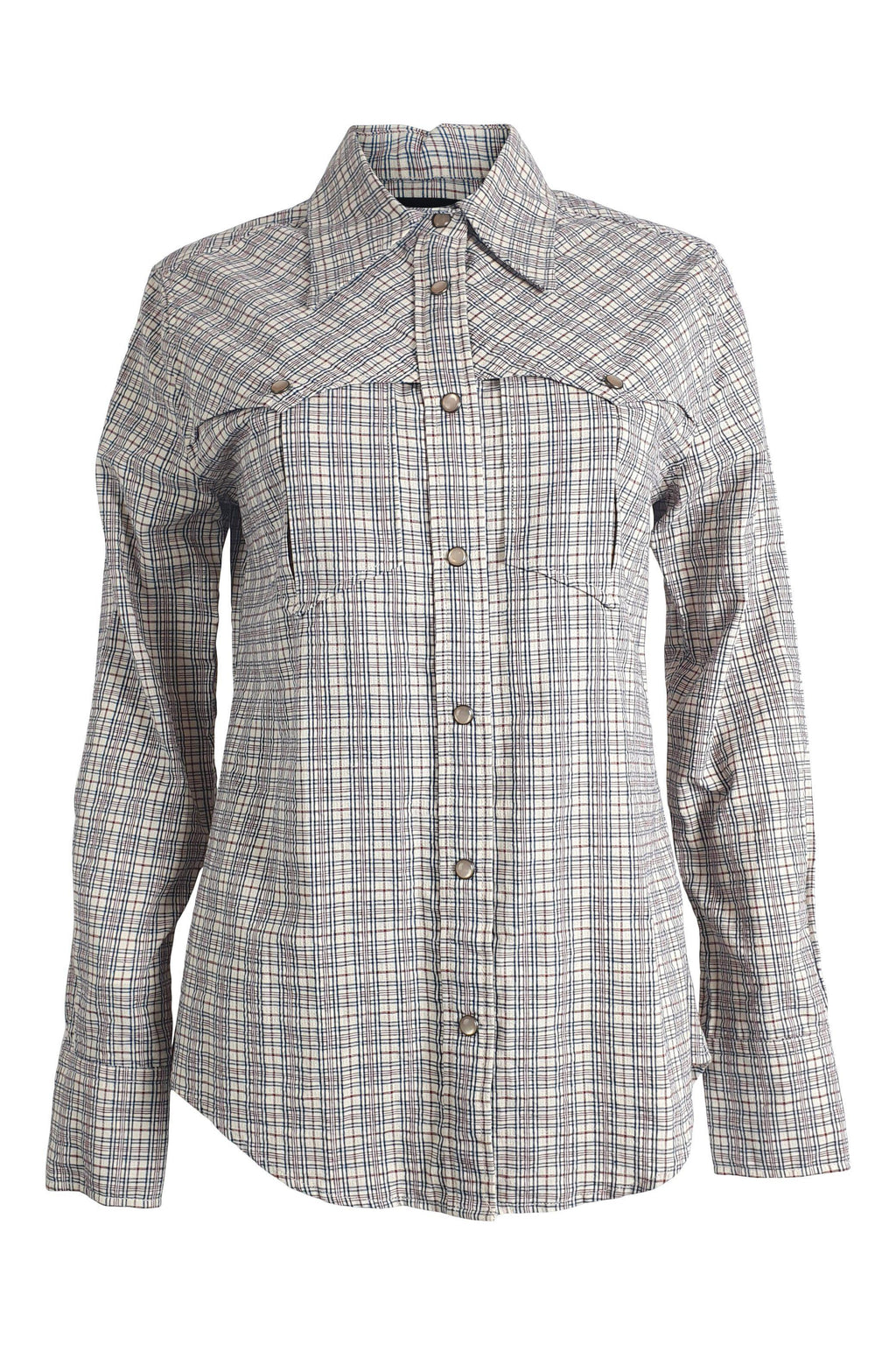 ISABEL MARANT 100% Cotton Pink Grey Checked Cowgirl Style Shirt (38)-Isabel Marant-The Freperie