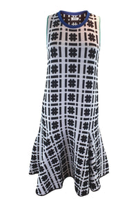 ISSA Silvia Hashtag Printed Jacquard Sleeveless Dress (S)-ISSA-The Freperie