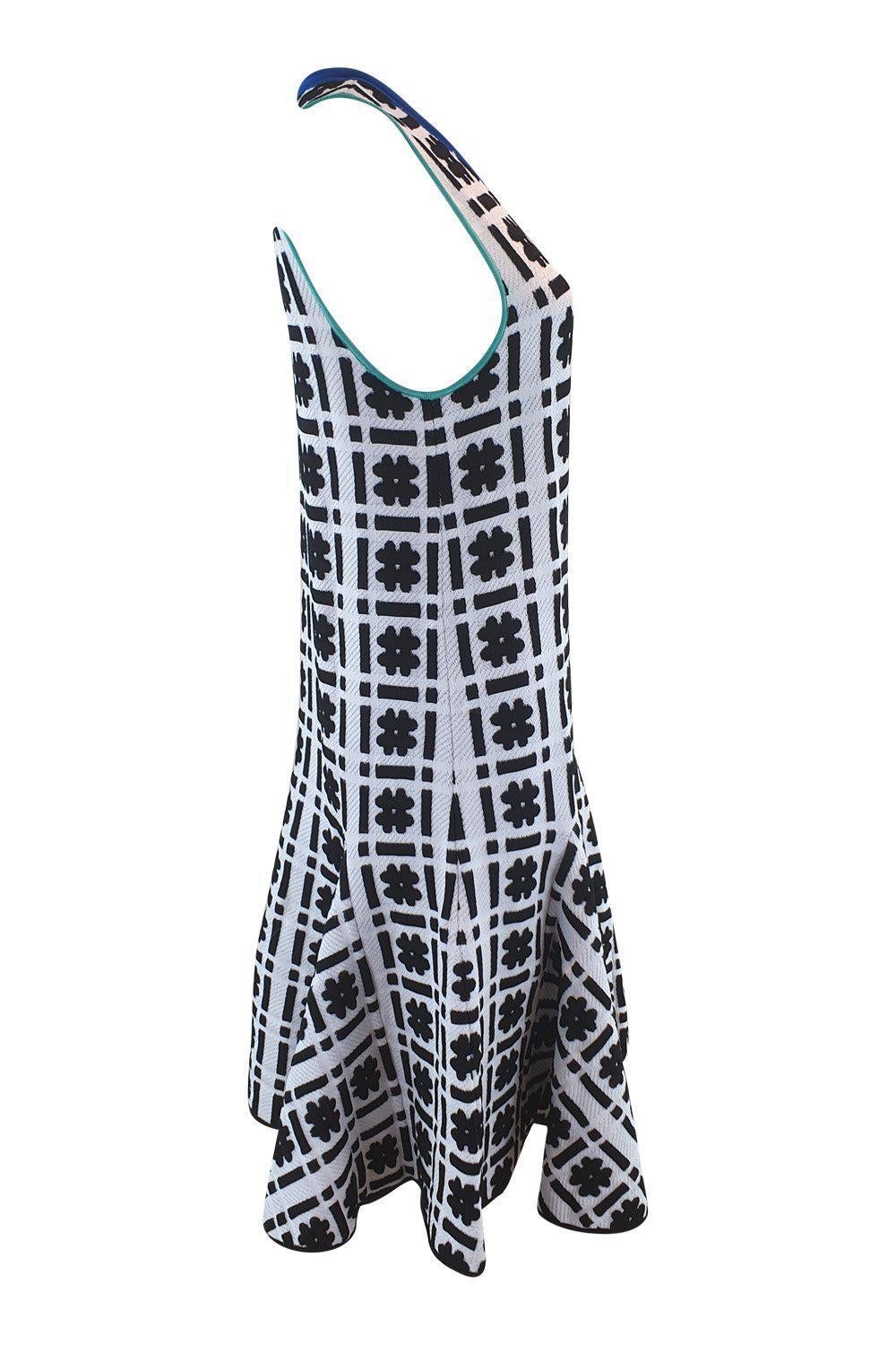 ISSA Silvia Hashtag Printed Jacquard Sleeveless Dress (S)-ISSA-The Freperie