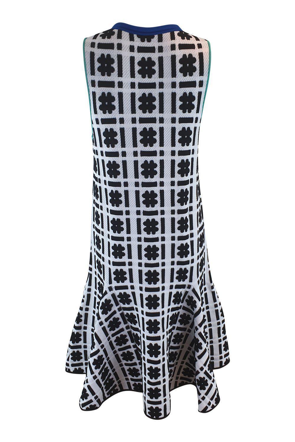 ISSA Silvia Hashtag Printed Jacquard Sleeveless Dress (S)-ISSA-The Freperie