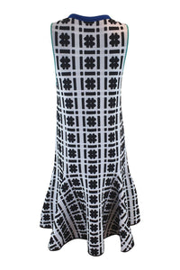 ISSA Silvia Hashtag Printed Jacquard Sleeveless Dress (S)-ISSA-The Freperie