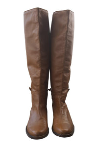 JACQUES LOUP Tan Leather Pull On Boots (38.5)-Jacques Loup-The Freperie