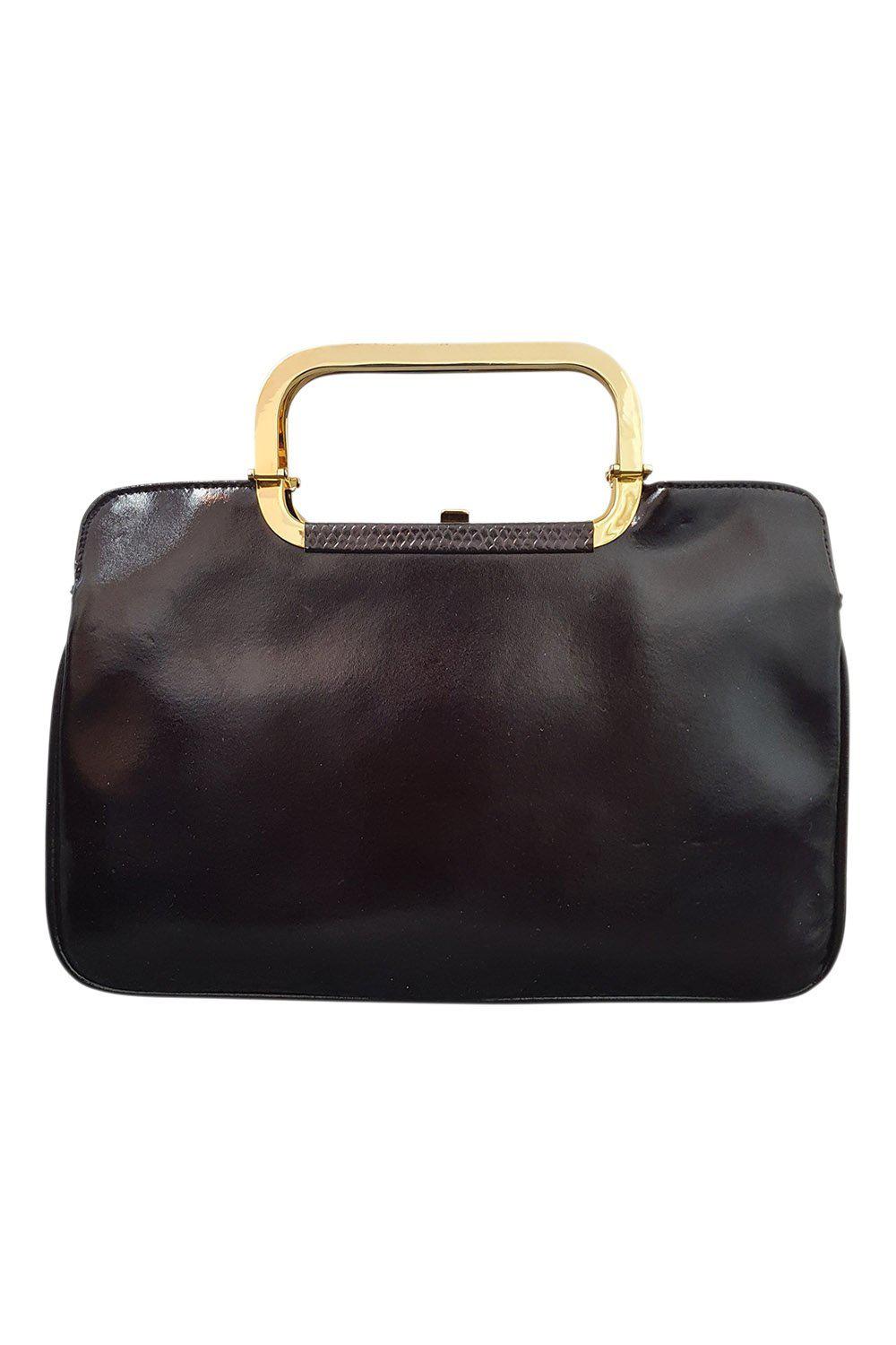 JADE Creations Vintage Brown Leather Top Handle Bag (M)-Jade Creations-The Freperie