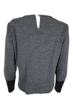 Load image into Gallery viewer, JAEGER Grey Long Sleeved Leather Cuff Top (M)-Jaeger-The Freperie
