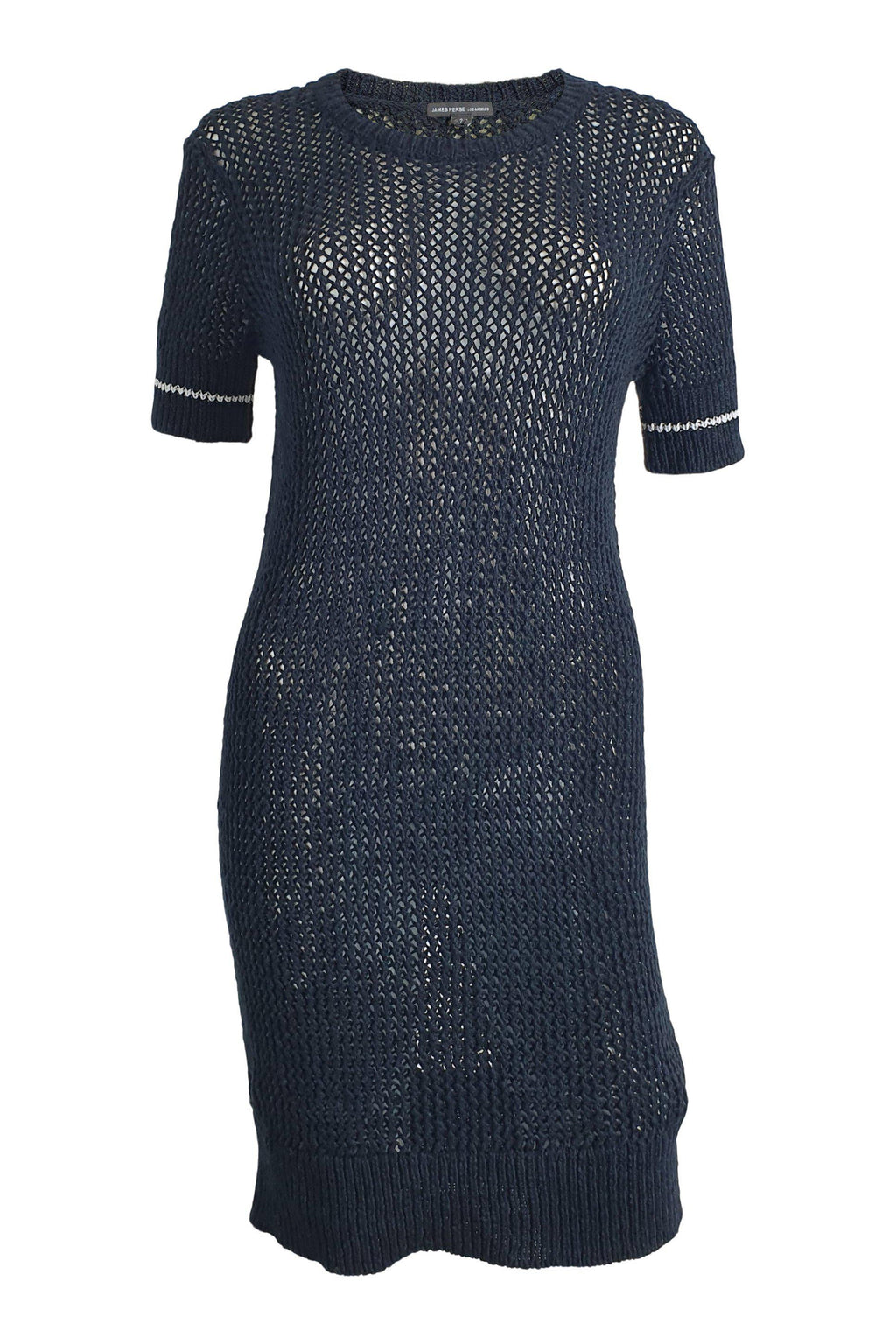 JAMES PERSE Black Knitted Short Sleeved Jumper Dress (US 2)-James Perse-The Freperie