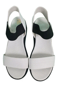 JANE AND THE SHOE White Black Perforated Strappy Sandals (US 6 | UK 3 | EU 36)-Jane and The Shoe-The Freperie