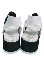 Load image into Gallery viewer, JANE AND THE SHOE White Black Perforated Strappy Sandals (US 6 | UK 3 | EU 36)-Jane and The Shoe-The Freperie
