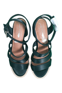 JEFFREY CAMPBELL For Free People Black Satin Strappy Heels (US 6 | UK 3 | EU 36)-Jeffrey Campbell-The Freperie