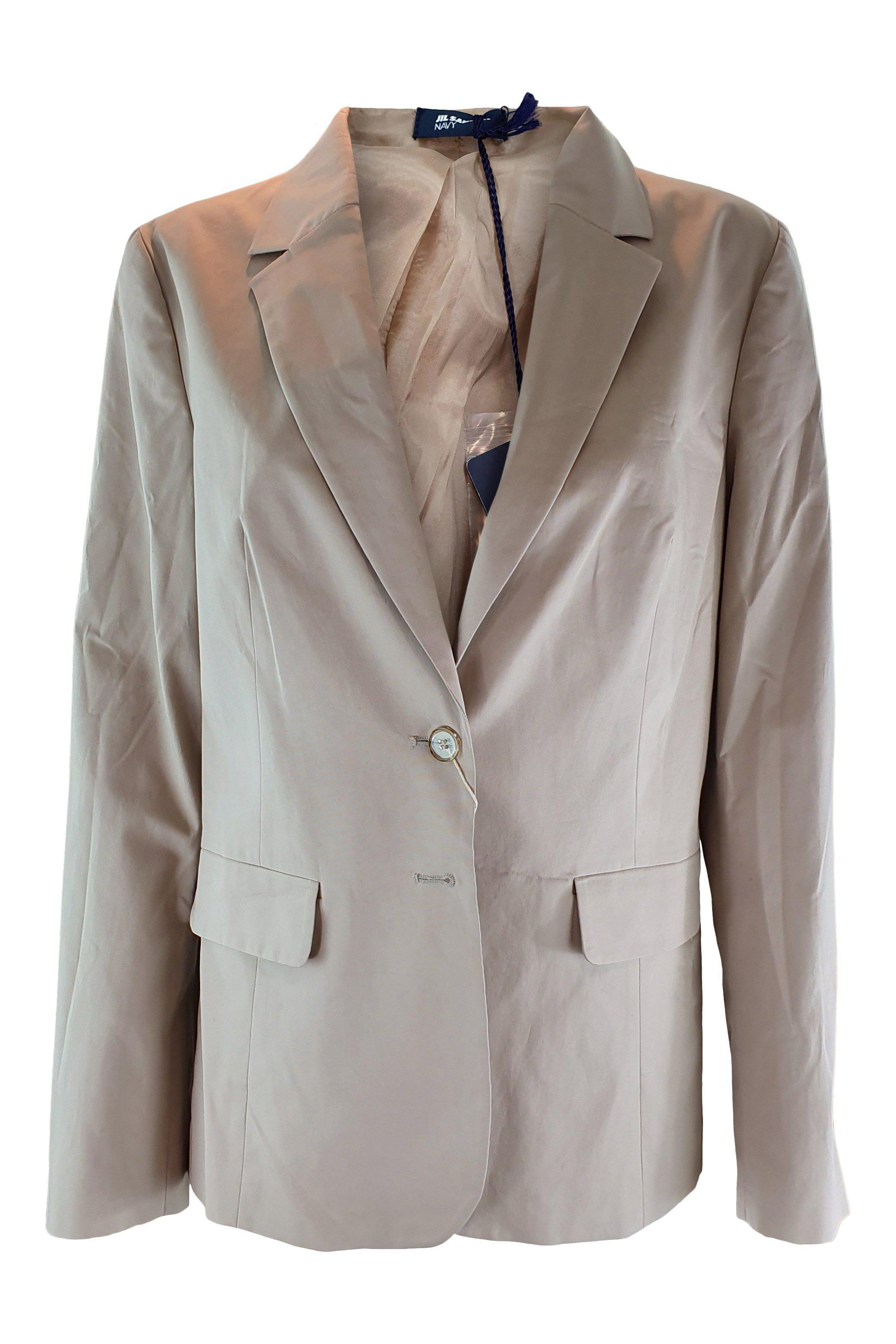 JIL SANDER NAVY Women's Cotton Blend Tan Blazer Jacket (DE 40) – The ...
