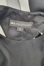 Load image into Gallery viewer, JILL STUART Black Racerback Maxi Dress White Chiffon Train (8)-The Freperie
