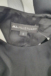 JILL STUART Black Racerback Maxi Dress White Chiffon Train (8)-The Freperie