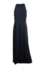 Load image into Gallery viewer, JILL STUART Black Racerback Maxi Dress White Chiffon Train (8)-The Freperie
