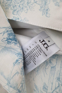 JOHN GALLIANO Kids Cotton Blend White Toile De Jouy Print Blazer (4)-The Freperie