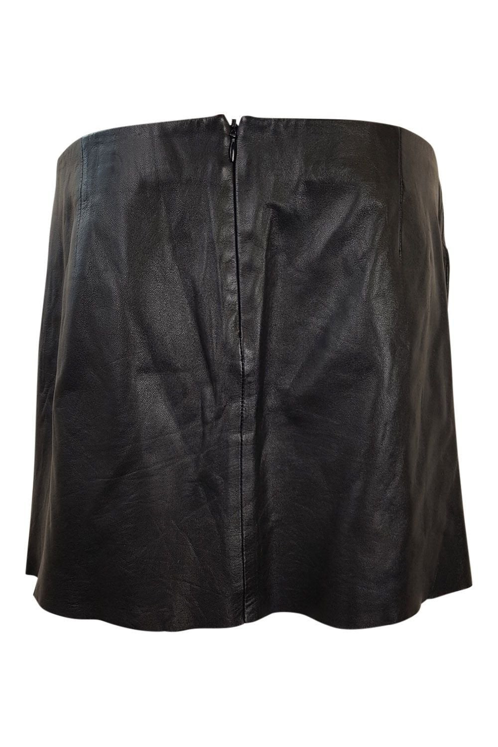 JOSEPH Black Leather Layered Micro Mini Skirt (UK 8)-Joseph-The Freperie