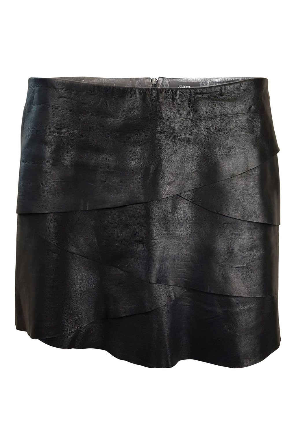 JOSEPH Black Leather Layered Micro Mini Skirt (UK 8)-Joseph-The Freperie
