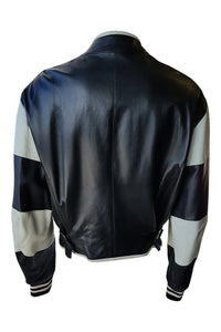 JOSLYN CLARKE Number 10 Black Leather Baseball Jacket (L)-Joslyn Clarke-The Freperie