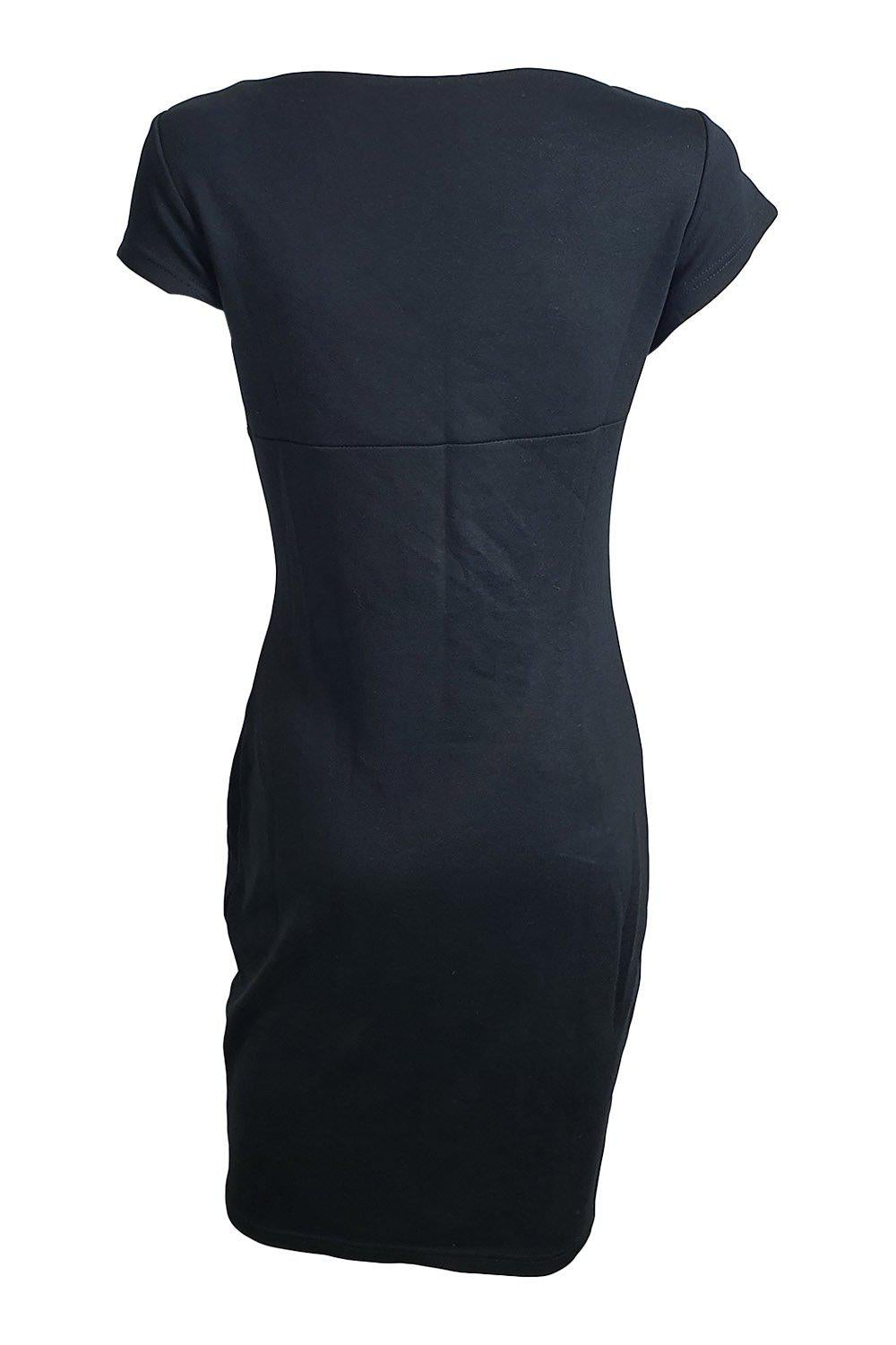 JUS D'ORANGE Black Zebra Print Illusion Body Con Dress (2)-Jus D'Orange-The Freperie