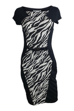Load image into Gallery viewer, JUS D&#39;ORANGE Black Zebra Print Illusion Body Con Dress (2)-Jus D&#39;Orange-The Freperie

