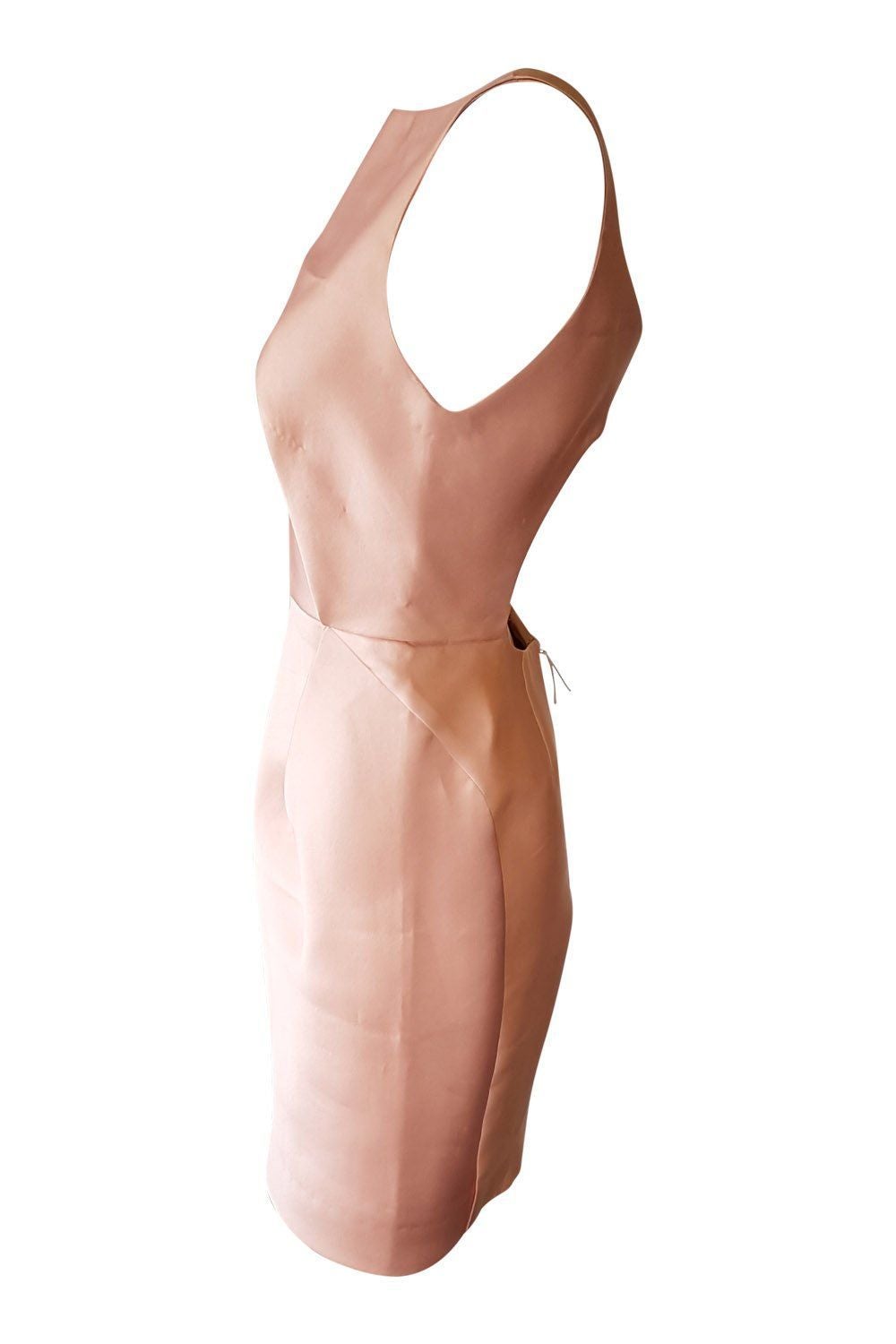 J.MENDEL Oyster Pink Silk Backless Mini Dress (UK 8)-J.Mendel-The Freperie
