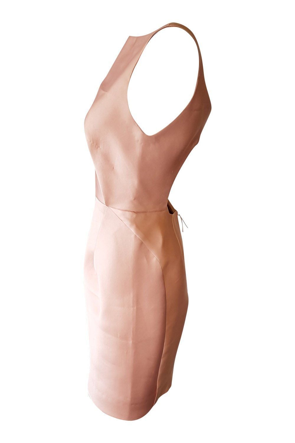 J.MENDEL Oyster Pink Silk Backless Mini Dress (UK 8) The Freperie J.MENDEL Oyster Pink Silk Backless Mini Dress (UK 8) The Freperie