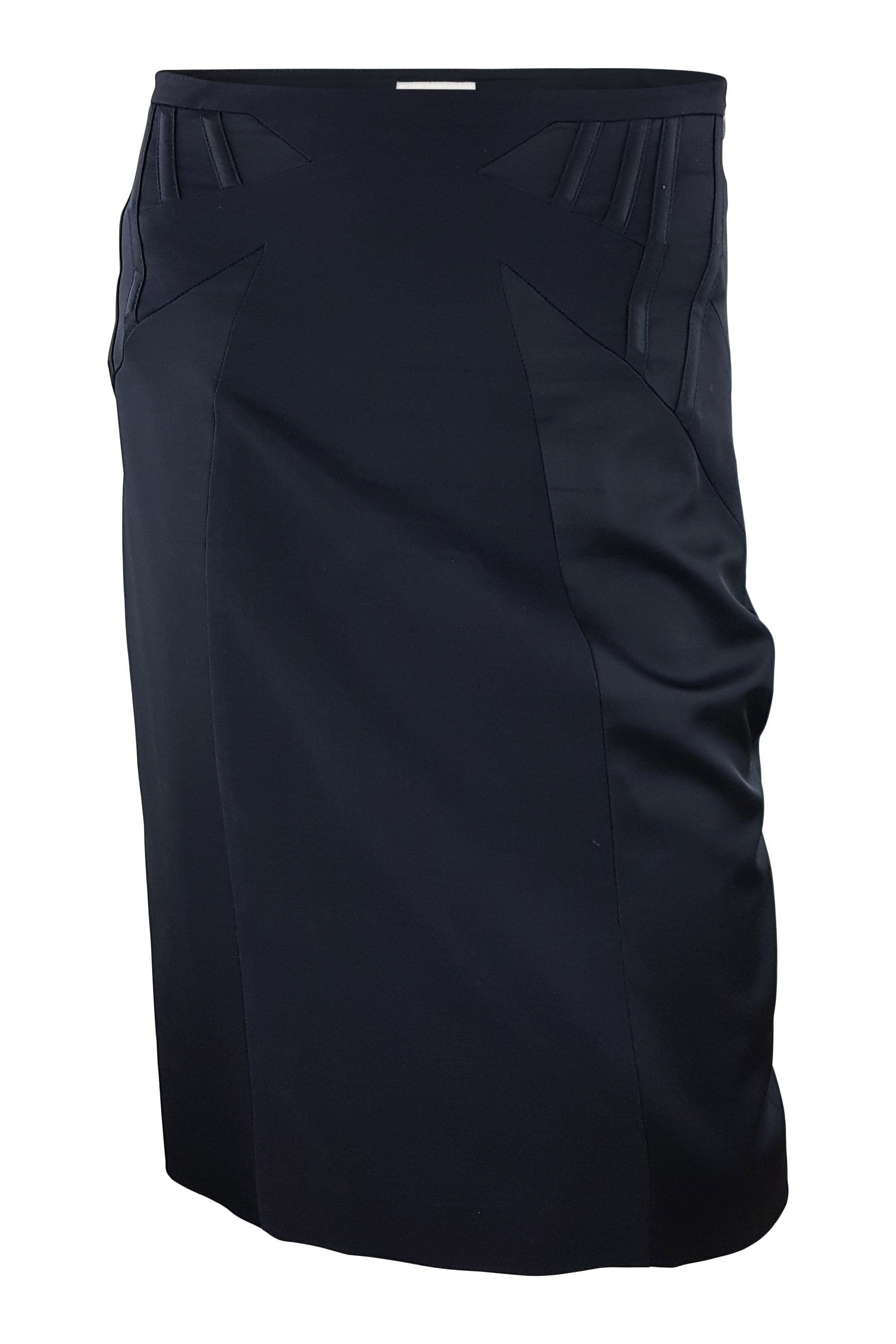 KAREN MILLEN Black Fitted Pencil Skirt (UK 10)-Karen Millen-The Freperie