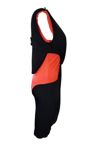 KARL LAGERFELD Colour Block Black and Red Spandex Dress (IT 40)-Karl Lagerfeld-The Freperie