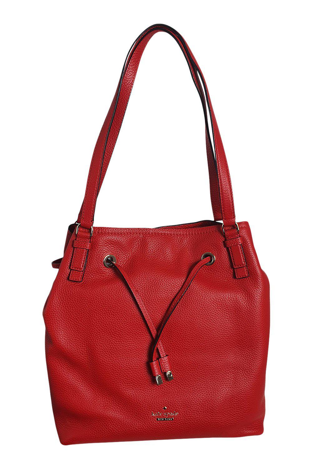 KATE SPADE Cherry Red Leather Medium Bucket Bag (M) – The Freperie