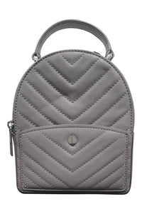 KATE SPADE Grey 100% Lamb Leather Min Convertible Backpack Bag (S)-The Freperie