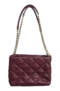KATE SPADE Maroon Red Quilted Open Top Shoulder Bag (S)-The Freperie