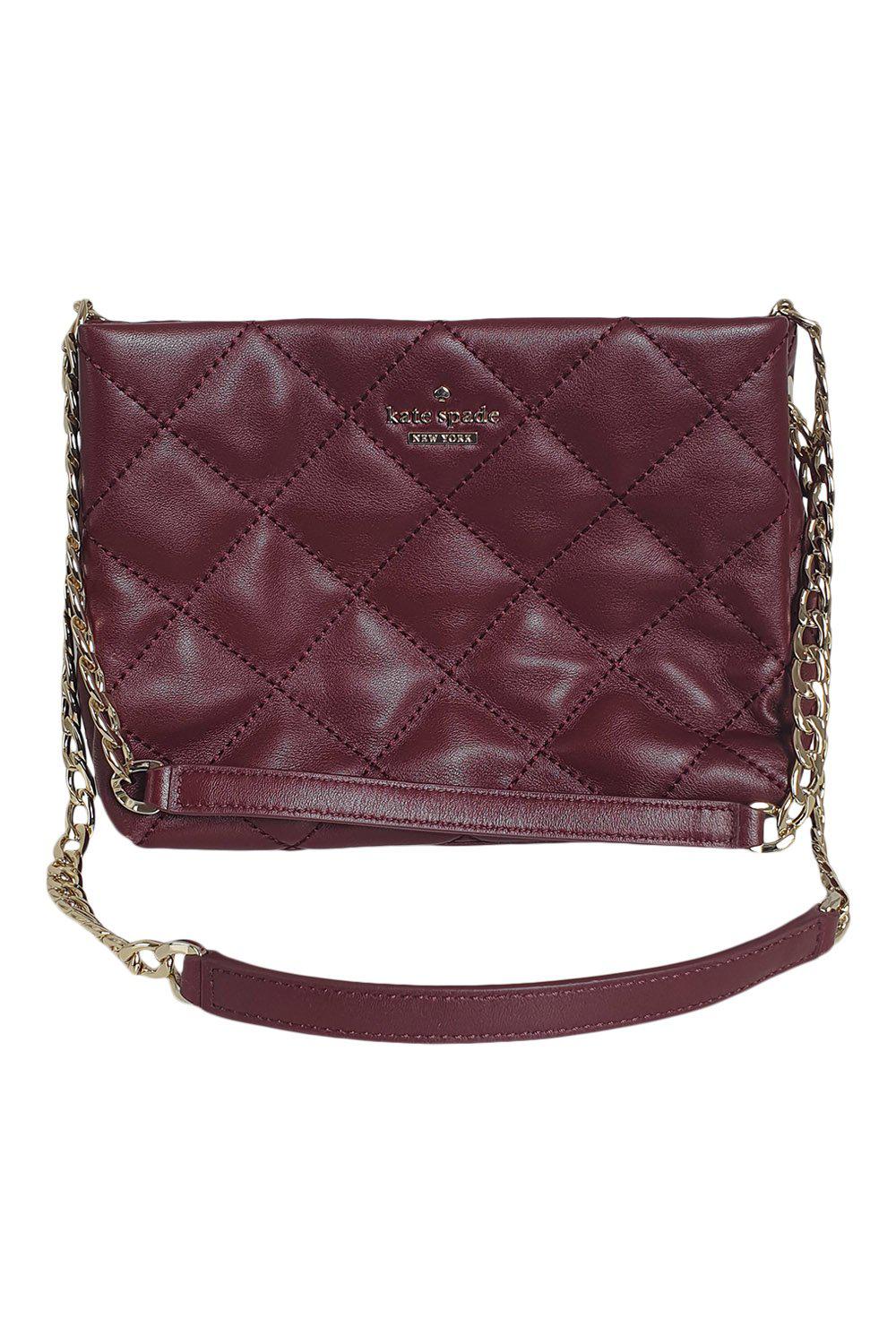 KATE SPADE Maroon Red Quilted Open Top Shoulder Bag (S)-The Freperie