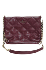 Load image into Gallery viewer, KATE SPADE Maroon Red Quilted Open Top Shoulder Bag (S)-The Freperie
