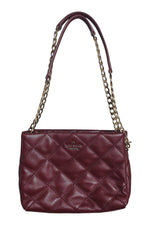 Load image into Gallery viewer, KATE SPADE Maroon Red Quilted Open Top Shoulder Bag (S)-The Freperie
