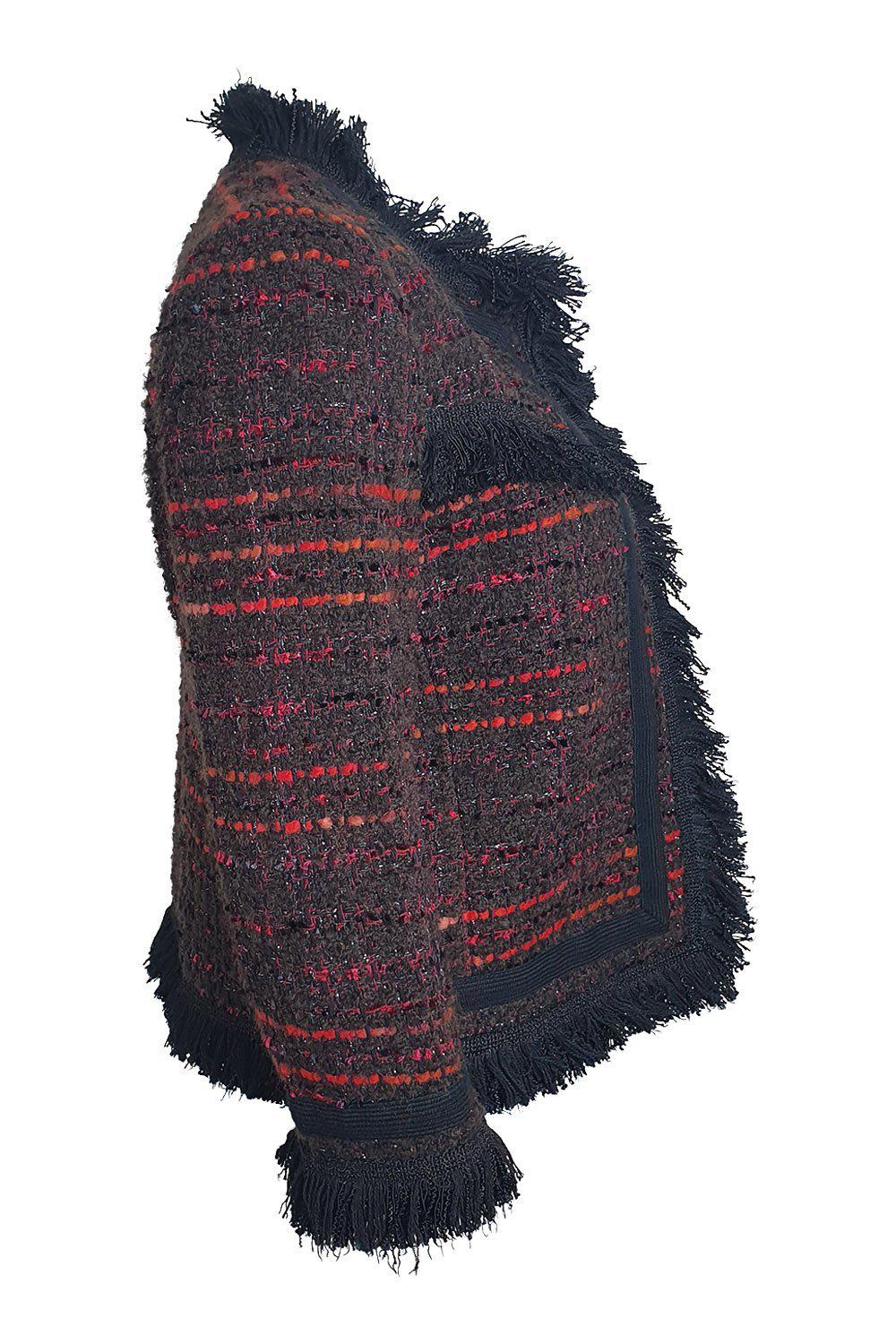 KATE SPADE New York Bittersweet So Foxy Multi Tweed fringe Jacket (US 0)-The Freperie