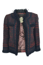 Load image into Gallery viewer, KATE SPADE New York Bittersweet So Foxy Multi Tweed fringe Jacket (US 0)-The Freperie
