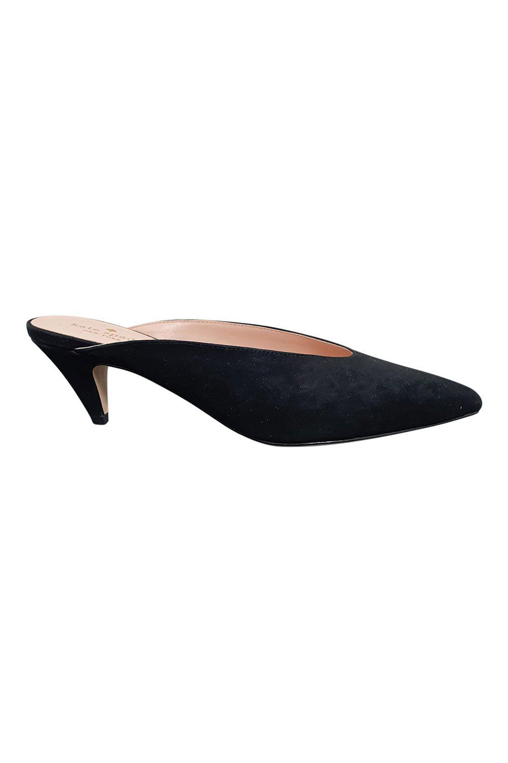 KATE SPADE New York Black Suede Sherrie Pointed Toe Court Heels (EU 38.5 | US 8.5 | UK 5.5)-The Freperie