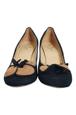 Load image into Gallery viewer, KATE SPADE New York Black Suede Suede Flower Pumps (US 91/2 | UK 6.5)-The Freperie
