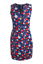 Load image into Gallery viewer, KATE SPADE New York Blue Floral Print Daisy Jacquard Sheath Dress (US 0 | UK 06)-The Freperie
