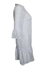 Load image into Gallery viewer, KATE SPADE New York White Scenic Route Lace Flounce Shift Dress (US 0 | UK 6)-The Freperie
