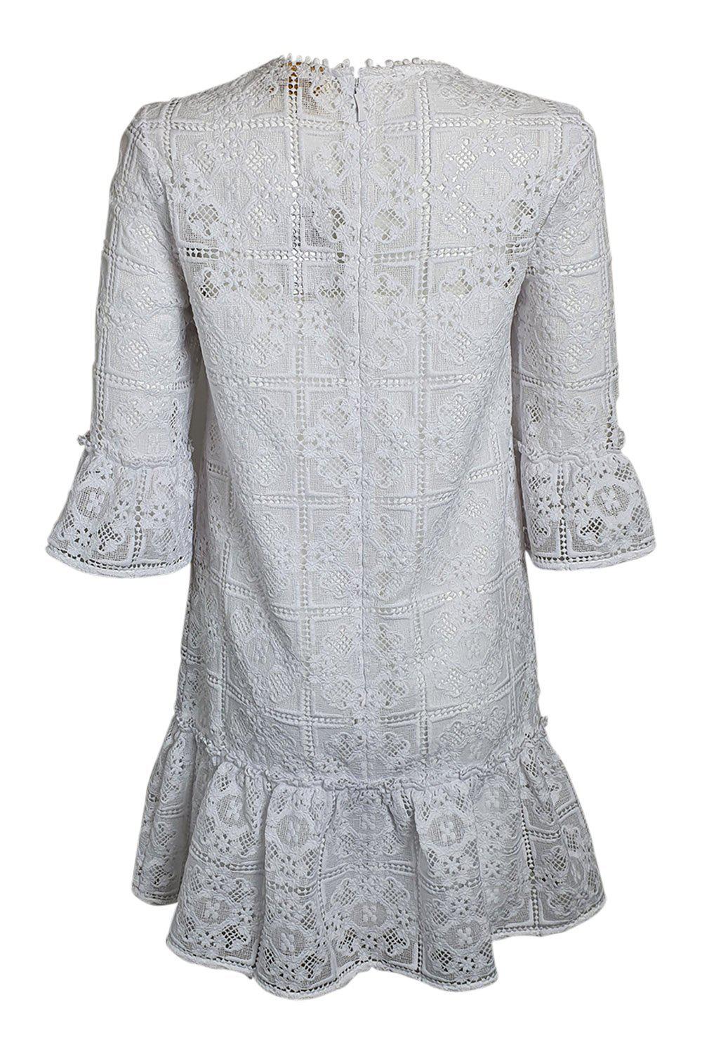 KATE SPADE New York White Scenic Route Lace Flounce Shift Dress (US 0 The Freperie KATE SPADE New York White Scenic Route Lace Flounce Shift Dress (US 0 The Freperie