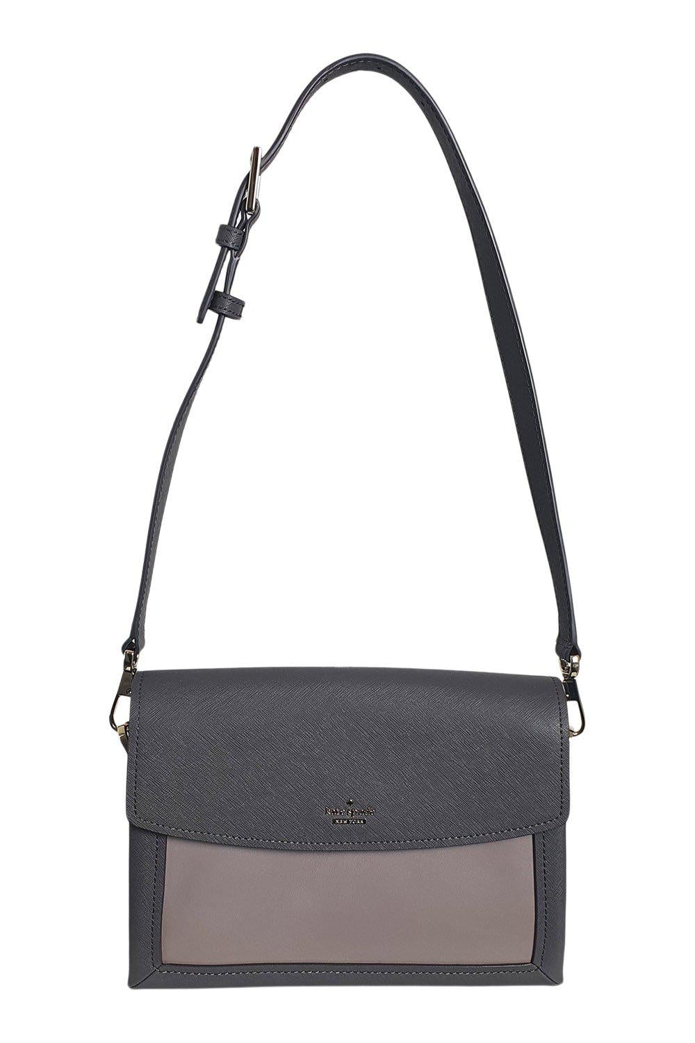 KATE SPADE Two Ton Pale Grey Saffiano Leather Shoulder Bag (S)-The Freperie
