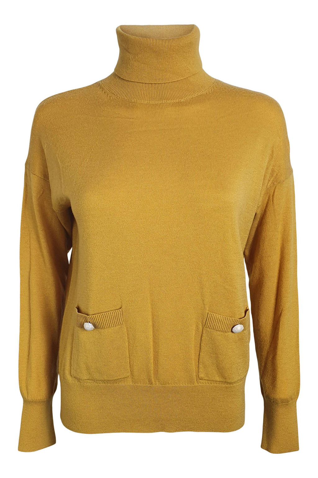 KATE SPADE Yellow Broome Street Turtle Neck Sweater (XS | UK 08)-The Freperie