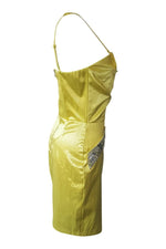 Load image into Gallery viewer, KRISP Yellow Satin Mini Dress (UK 8)-Krisp-The Freperie
