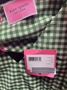 Kate Spade Green Checked Gingham Bodega Mini Dress Size US 6 | UK 10-The Freperie