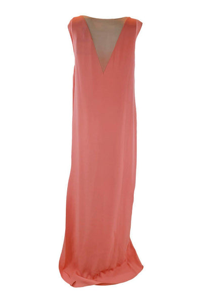 LANVIN Pink 100% Silk Sleeveless Robe Longue Maxi Shift Dress (T.40) The Freperie LANVIN Pink 100% Silk Sleeveless Robe Longue Maxi Shift Dress (T.40) The Freperie