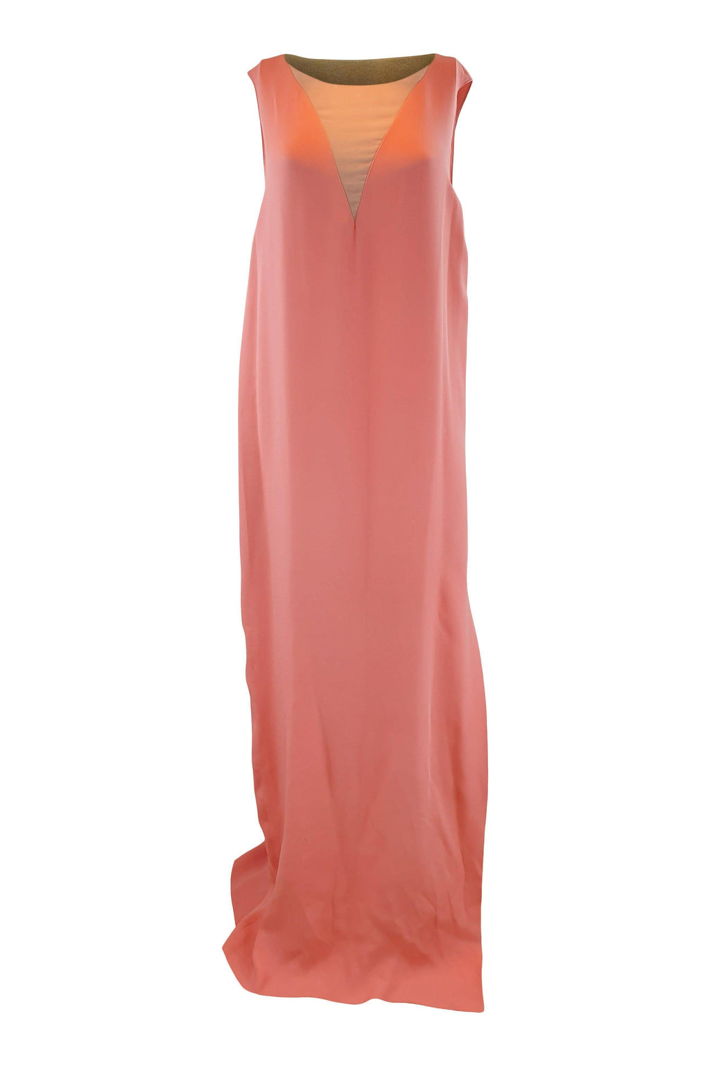 LANVIN Pink 100% Silk Sleeveless Robe Longue Maxi Shift Dress (T.40)-LANVIN-The Freperie