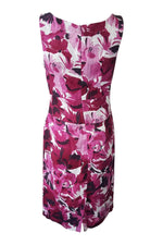 Load image into Gallery viewer, LAURA ASHLEY 100% Linen Pink Floral Pencil Dress (UK 8)-Laura Ashley-The Freperie
