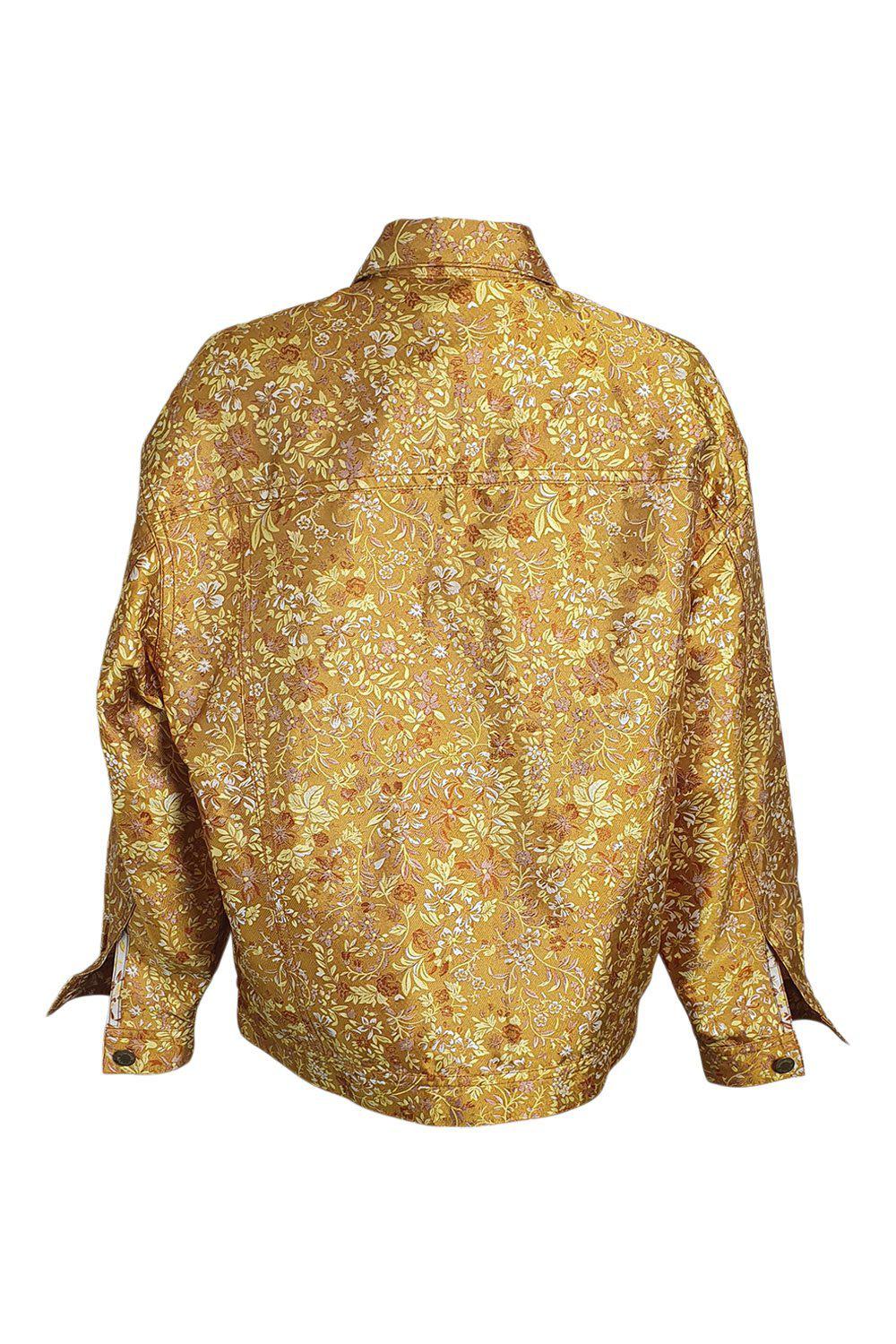 LITKOVSKAYA Rising Sun Yellow Silk Blend Floral Print Jacket (36 | UK 10 | US 6)-The Freperie