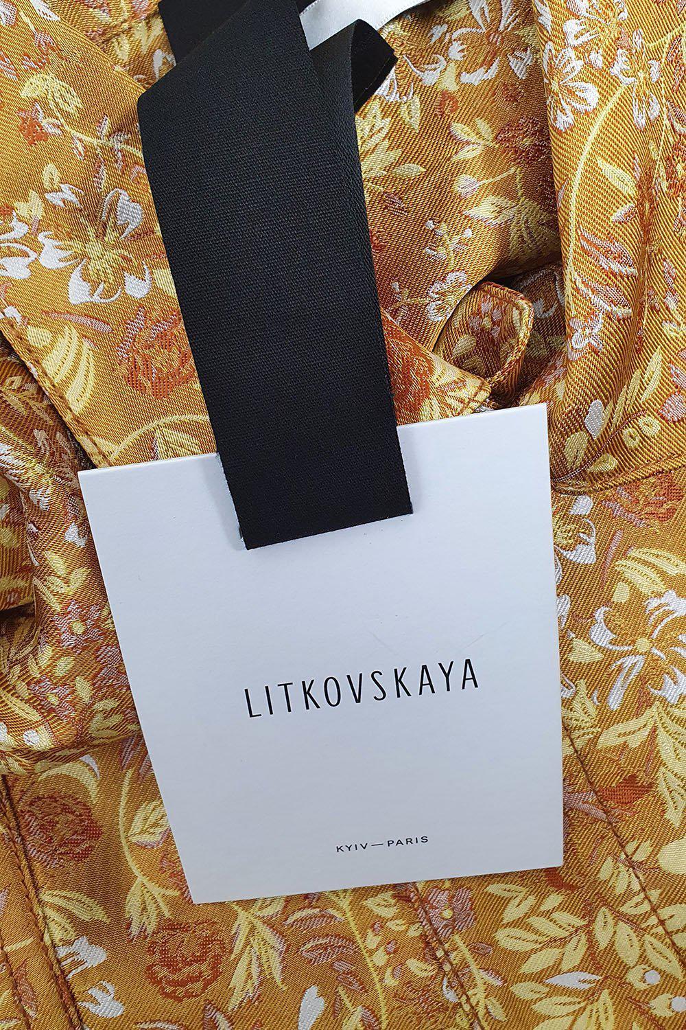 LITKOVSKAYA Rising Sun Yellow Silk Blend Floral Print Jacket (36 | UK 10 | US 6)-The Freperie