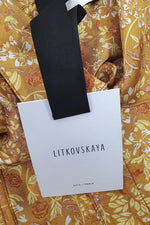 Load image into Gallery viewer, LITKOVSKAYA Rising Sun Yellow Silk Blend Floral Print Jacket (36 | UK 10 | US 6)-The Freperie
